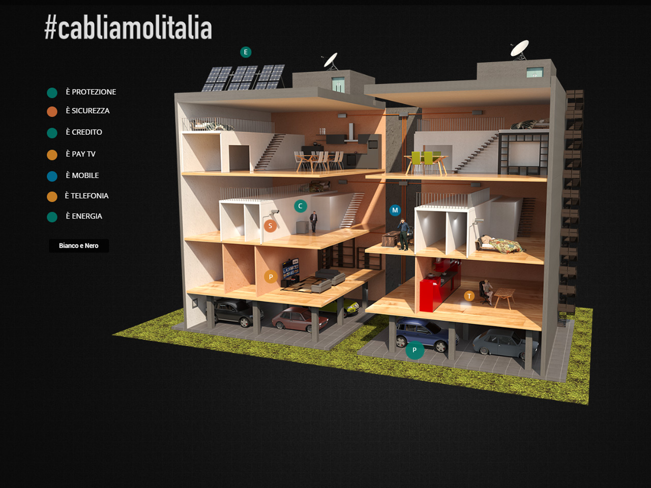 stand promozionale grafica 3d smart building cabliamolitalia