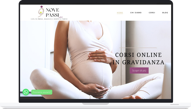 realizzazione sito web ecommerce novepassi corsi online gravidanza
