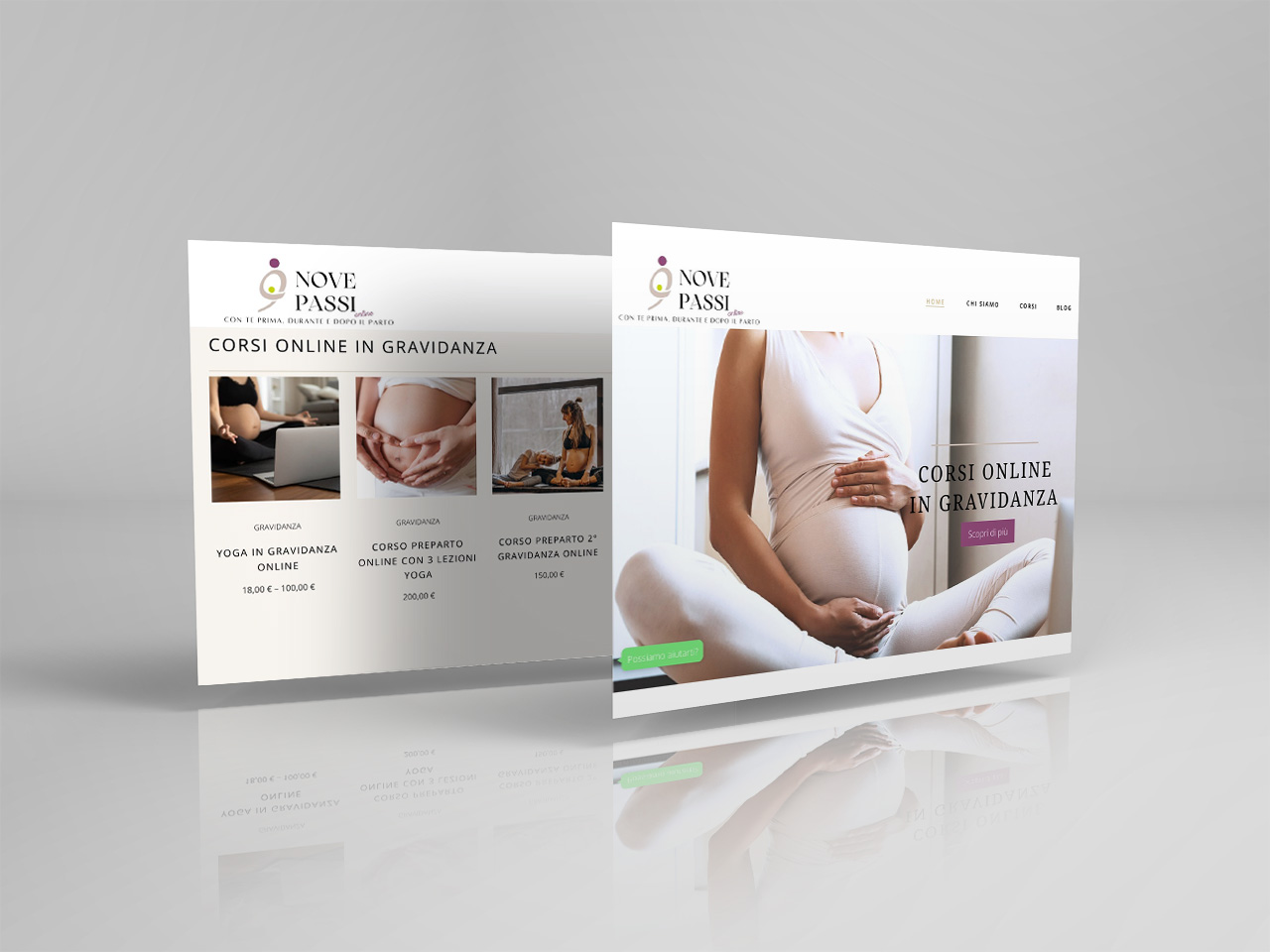 realizzazione sito web ecommerce novepassi corsi online gravidanza