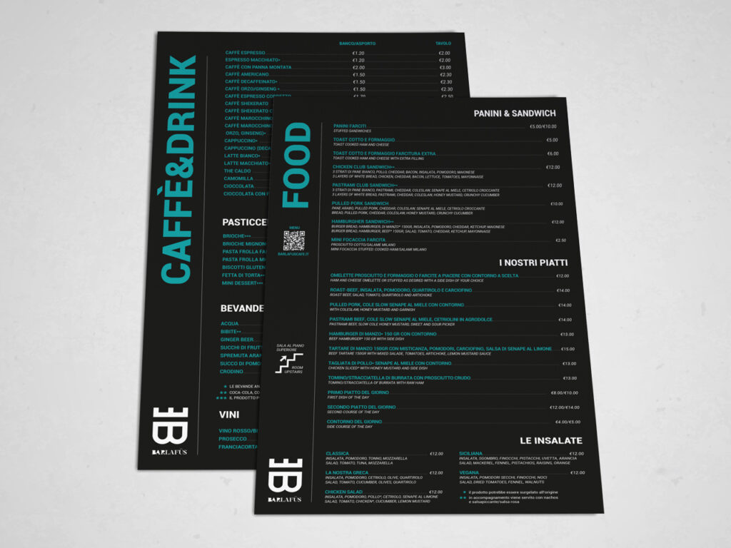 menu barlafus cafe brand identity pyg